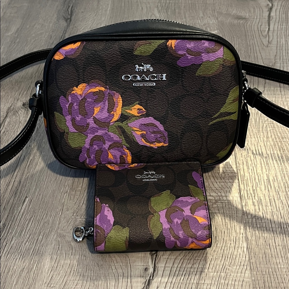 Coach Mini Jamie Floral Crossbody & Wallet